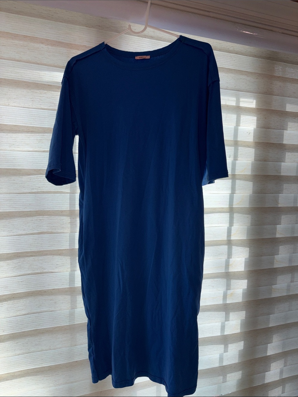 Women's Navy Blue Short Sleeve Shift Dress